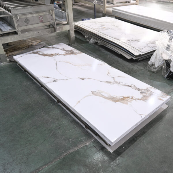 1220*2440mm PVC Marble Sheet 3mm Laminated Wall Cladding for Hotel Office Exterior Interior Walls Chinese Hospital Wall Decor