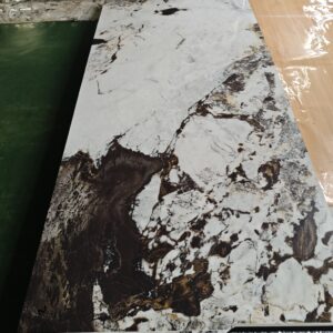 Eco-Friendly Imitation Marble Texture Carbon Crystal / Bamboo Charcoal Composite Fiber Wood Veneer Wall Panel Board