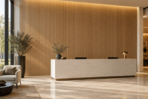 Wall panel relief patterns and grazing light alignment