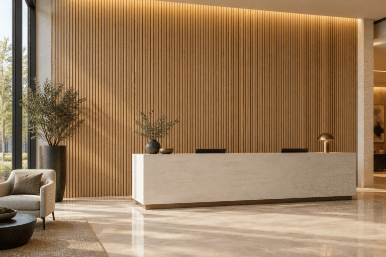 Wall panel relief patterns and grazing light alignment
