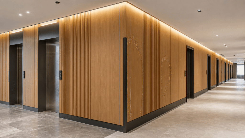 Wall panels for commercial interiors and cleaning planning